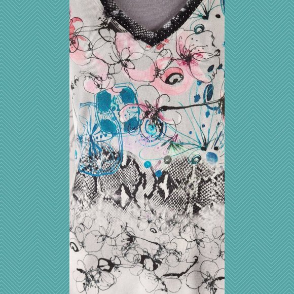 Marc Cain Abstract Floral Snakeskin Printed Tank - Picture 2 of 5